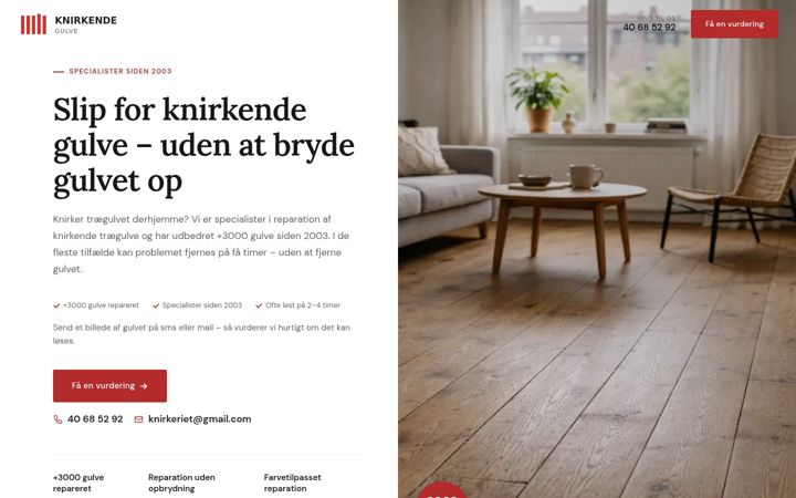 Screenshot of knirkendegulve.dk