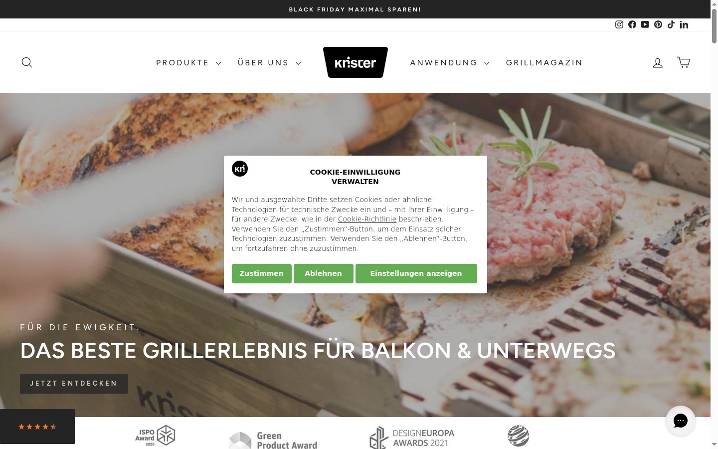 Screenshot tal-banner tal-kunsens muri qabel kwalunkwe interazzjoni