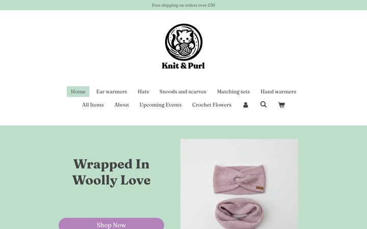 Screenshot of knitandpurl.co.uk