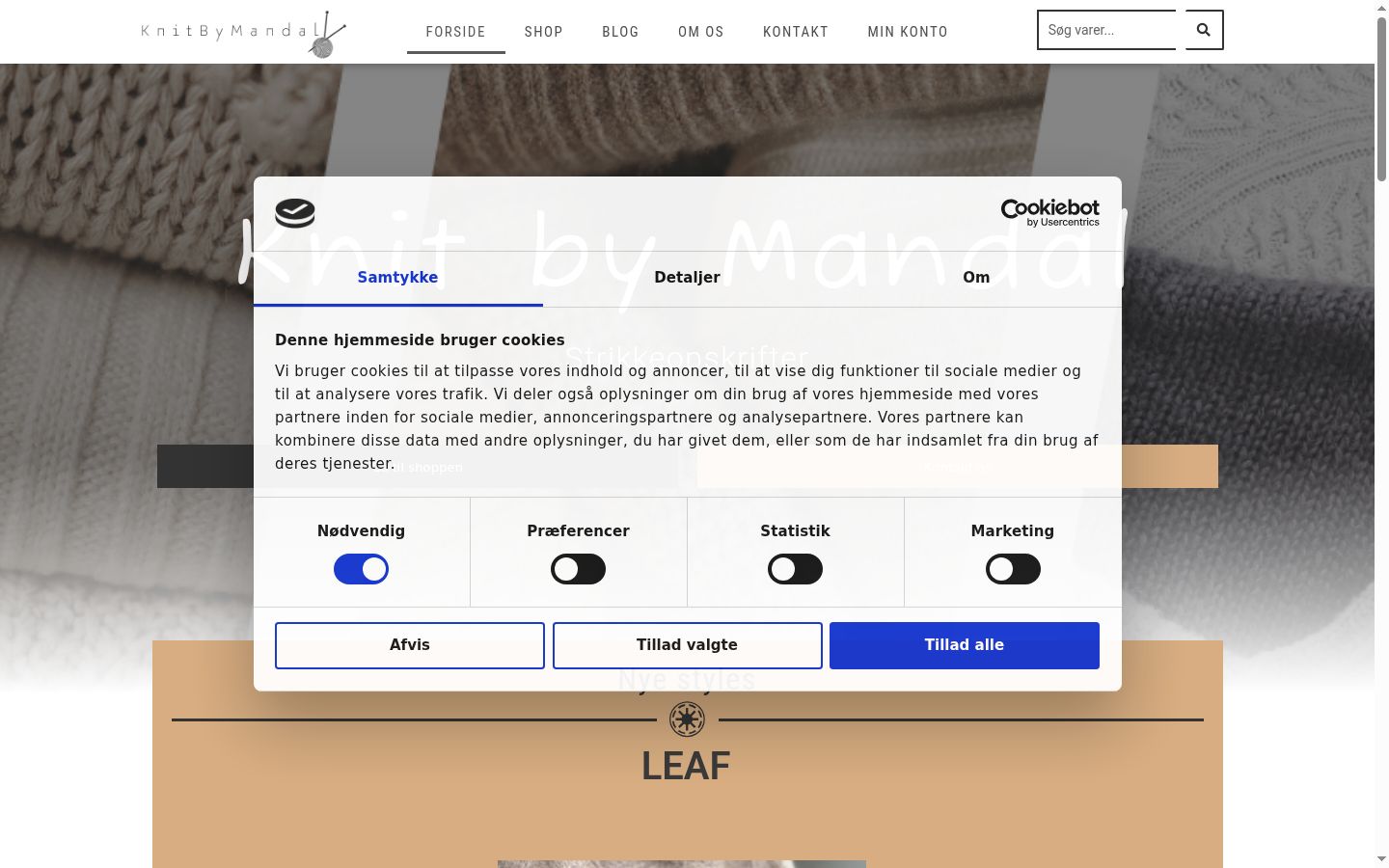Captura de pantalla del banner de consentimiento mostrado antes de cualquier interacción
