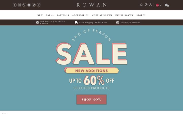 Screenshot of knitrowan.com