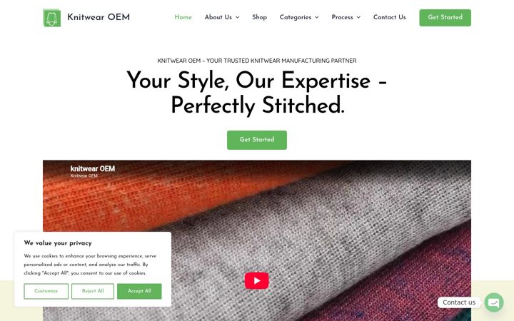 Screenshot of knitwearoem.com