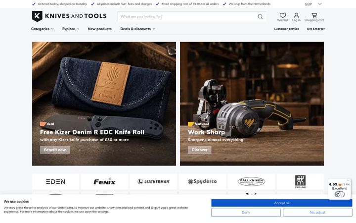 Screenshot of knivesandtools.co.uk