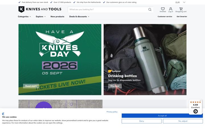 Screenshot of knivesandtools.com