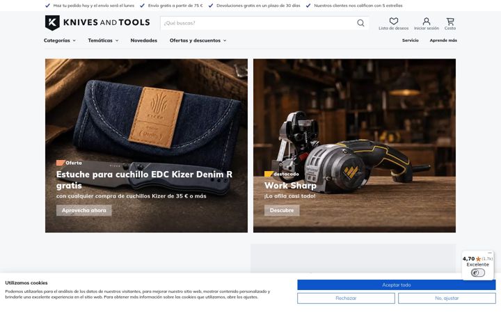 Screenshot of knivesandtools.es