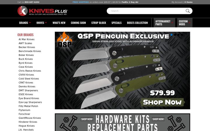 Screenshot of knivesplus.com