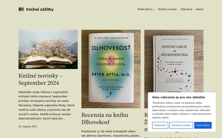 Screenshot of kniznezazitky.sk