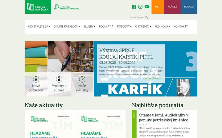 Screenshot of kniznicapetrzalka.sk