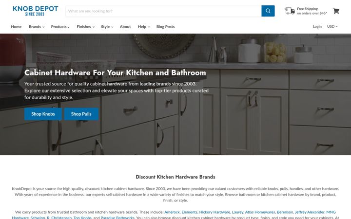 Screenshot of knobdepot.com
