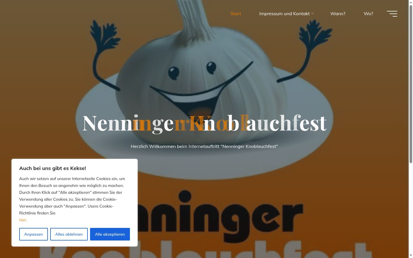 Screenshot des Einwilligungsbanners vor jeglicher Interaktion