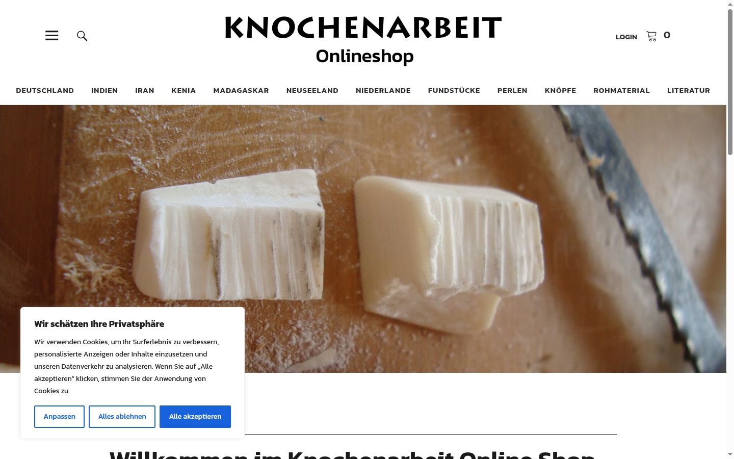 Screenshot des Einwilligungsbanners vor jeglicher Interaktion