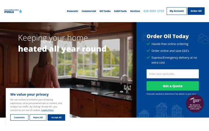 Screenshot of knockbrackenfuels.com
