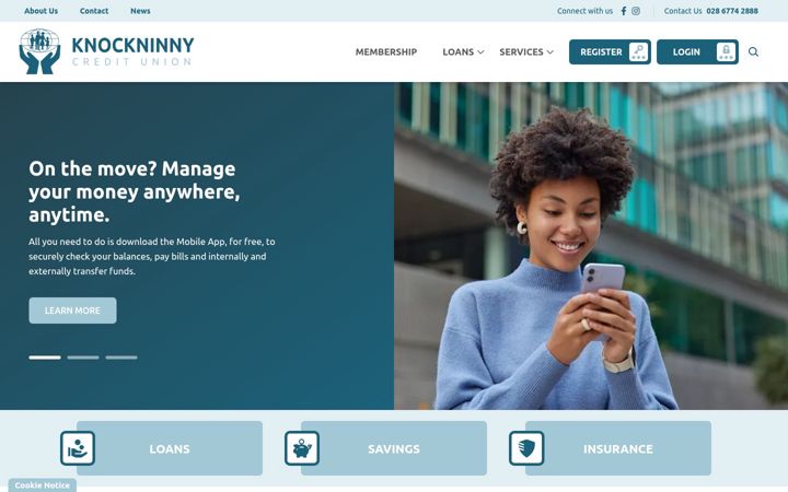 Screenshot of knockninnycu.com