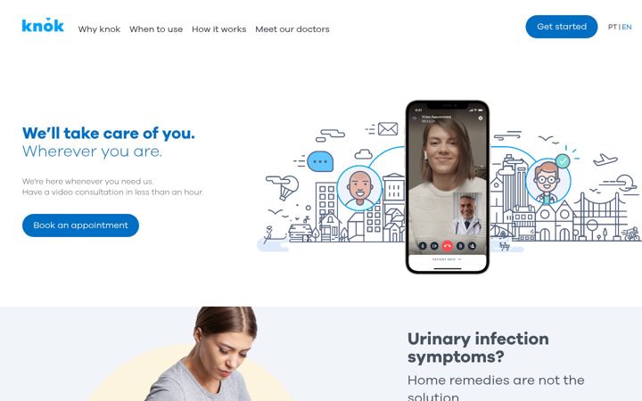 Screenshot of knok.pt