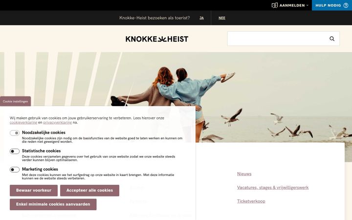 Screenshot of knokke-heist.be
