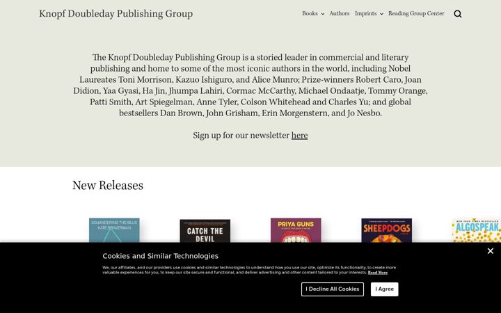 Screenshot of knopfdoubleday.com