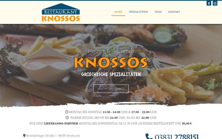 Screenshot of knossos-stralsund.de