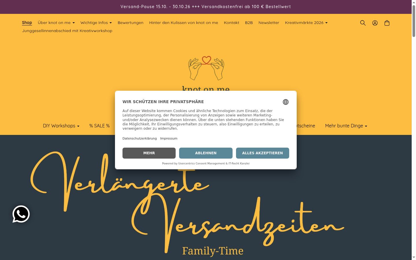 Screenshot tal-banner tal-kunsens muri qabel kwalunkwe interazzjoni