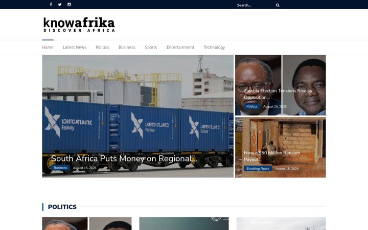 Screenshot of knowafrika.com