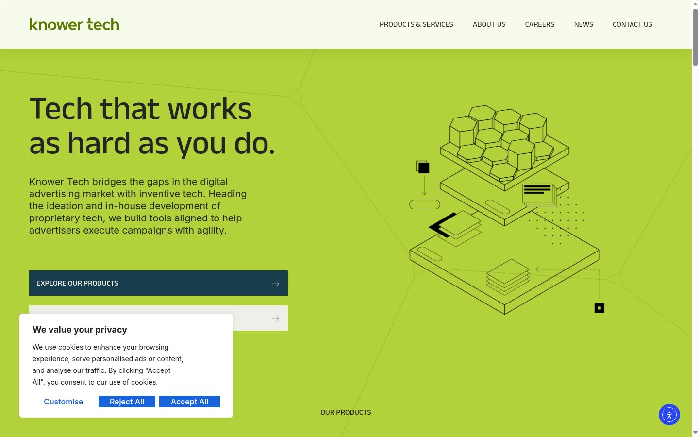 Screenshot of the consent banner shown before any interaction