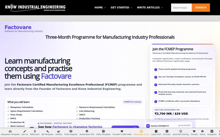 Screenshot of knowindustrialengineering.com