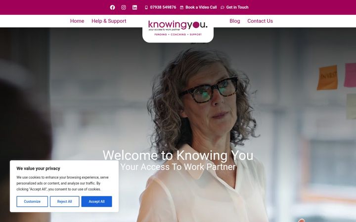 Screenshot of knowingyou.uk