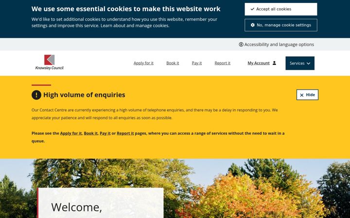 Screenshot of knowsley.gov.uk