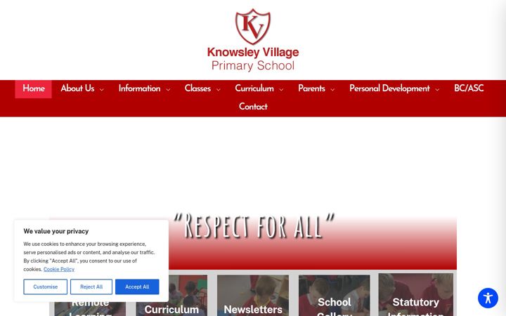 Screenshot of knowsleyvillageschool.co.uk