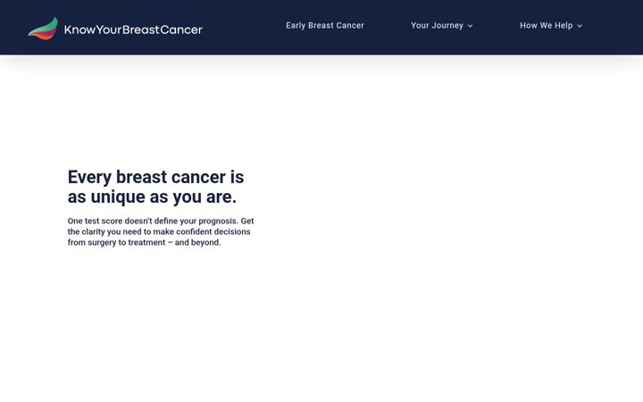 Screenshot of knowyourbreastcancer.com