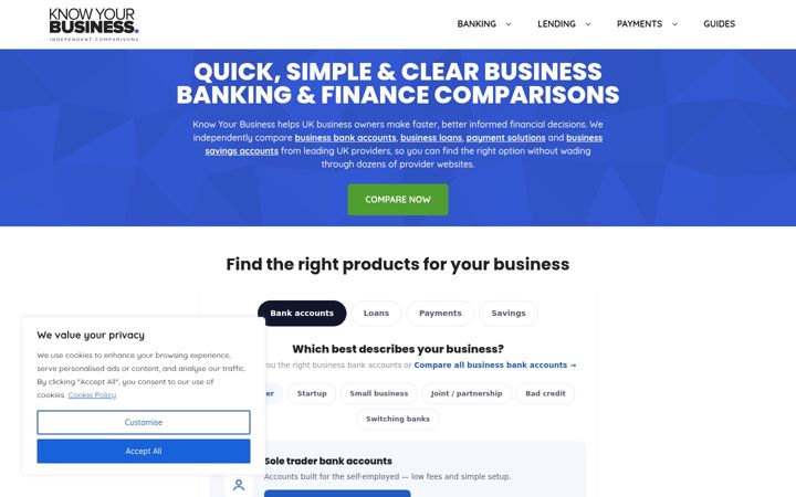 Screenshot of knowyourbusiness.co.uk