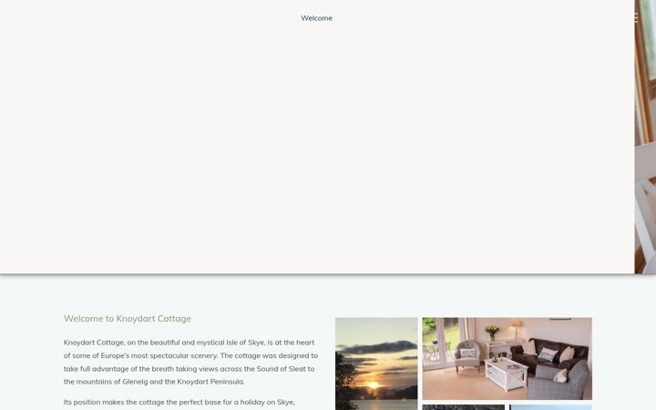 Screenshot of knoydartviewcottage.co.uk