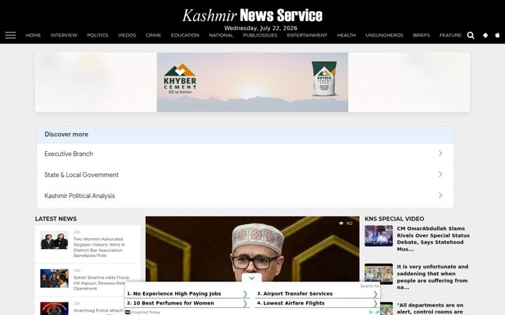 Screenshot of knskashmir.com