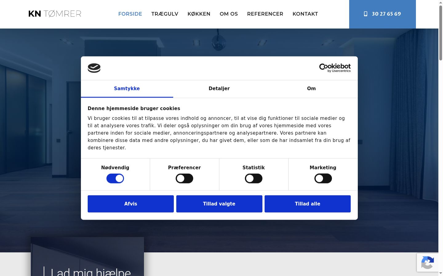 Screenshot tal-banner tal-kunsens muri qabel kwalunkwe interazzjoni