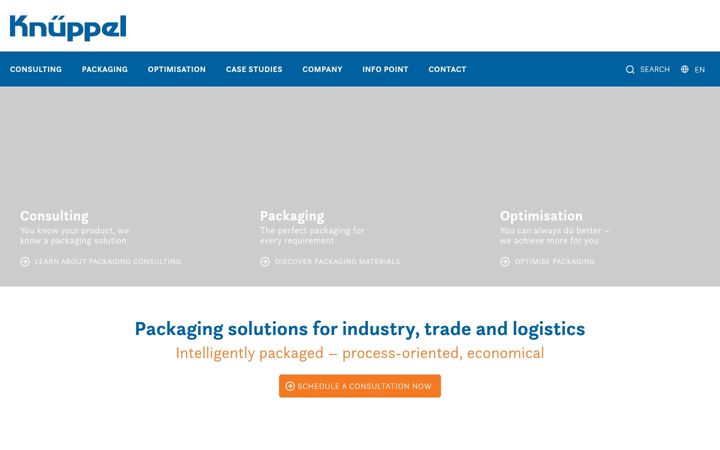 Screenshot of knueppel-packaging.com