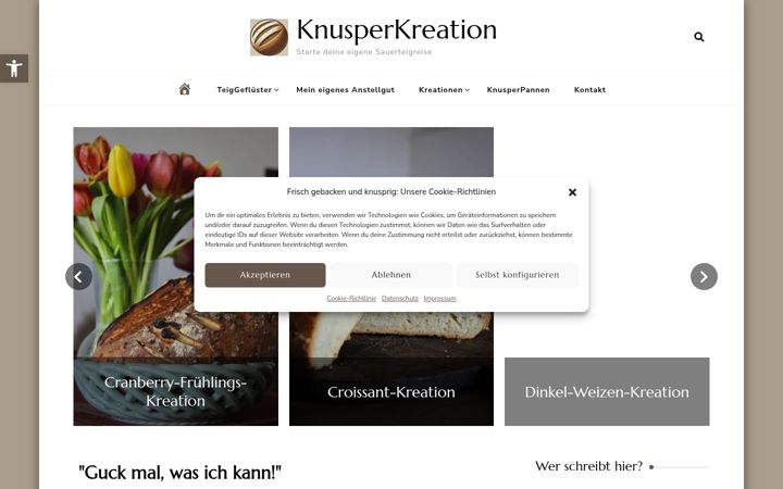 Screenshot of knusperkreation.de