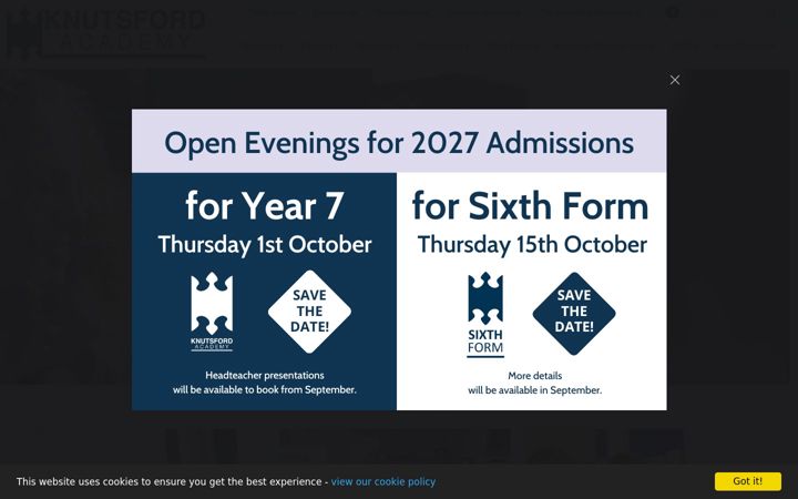 Screenshot of knutsfordacademy.org.uk