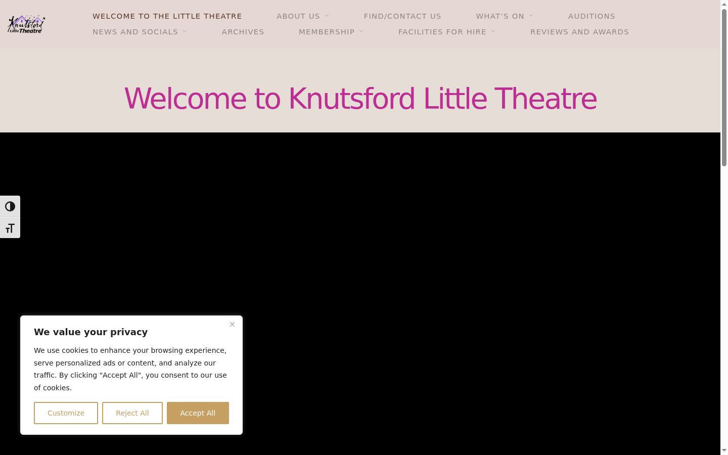 Screenshot of the consent banner shown before any interaction