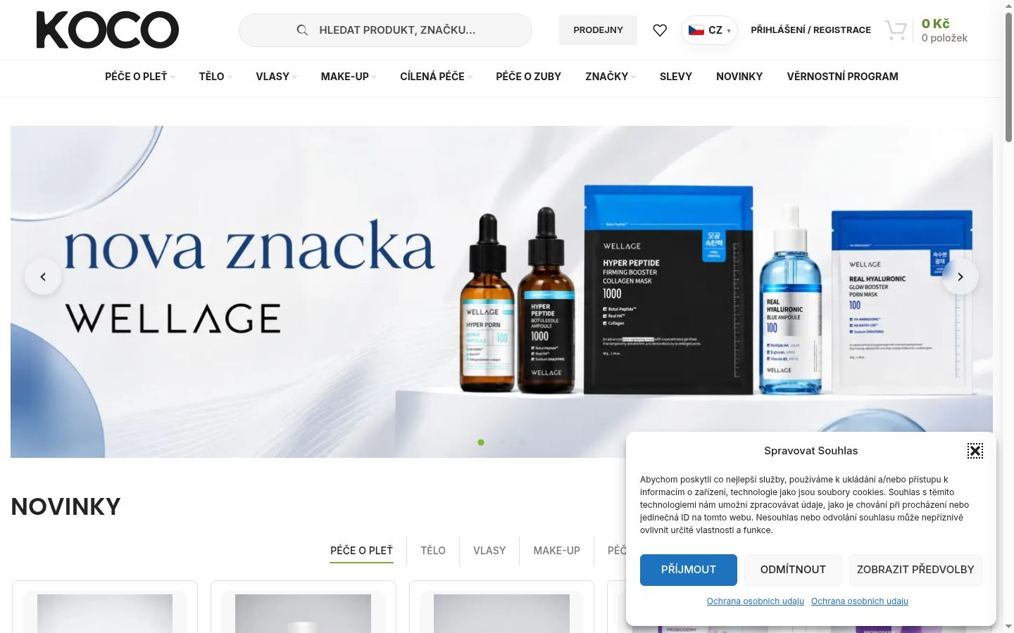Snímek obrazovky baneru souhlasu zobrazeného před jakoukoli interakcí