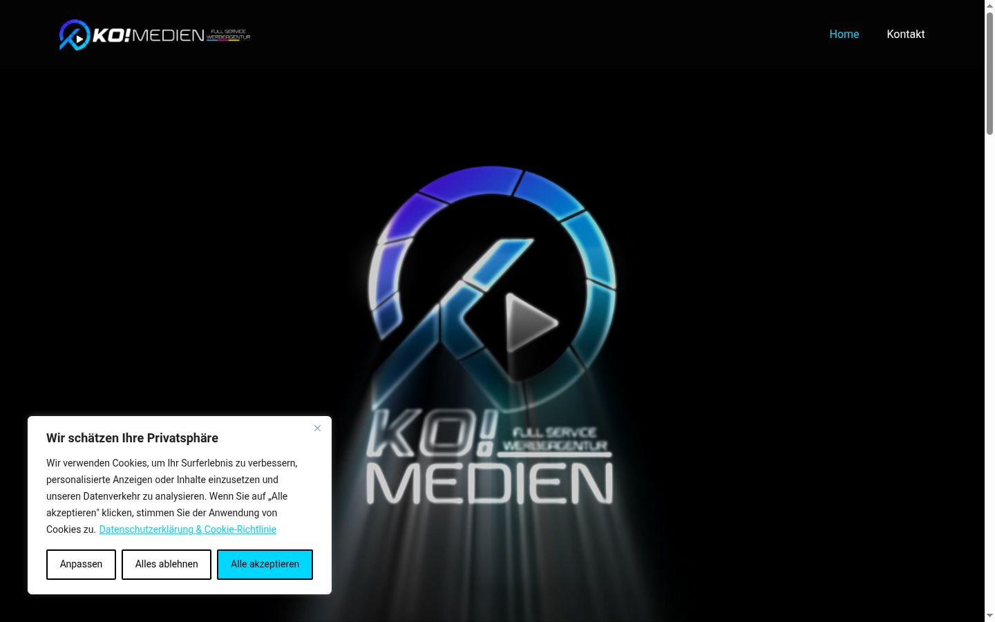 Screenshot del banner di consenso mostrato prima di qualsiasi interazione