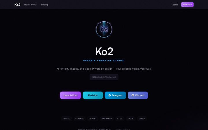 Screenshot of ko2bot.com