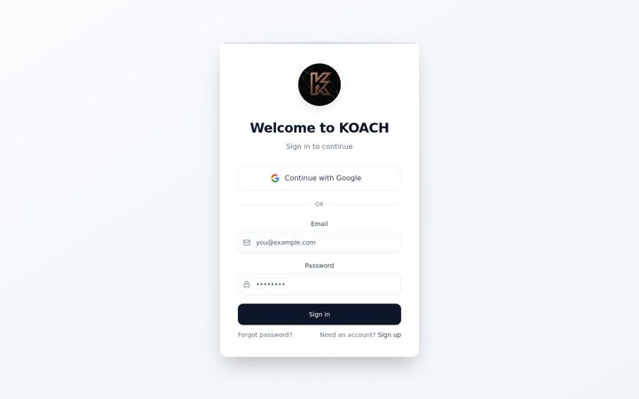 Screenshot of koach8.com