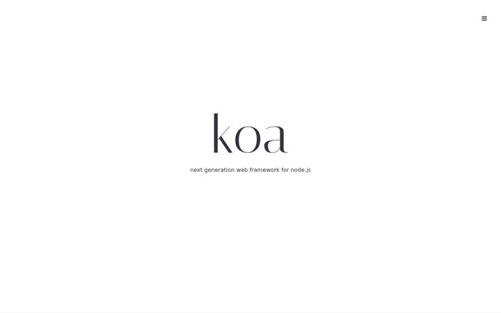Screenshot of koajs.com