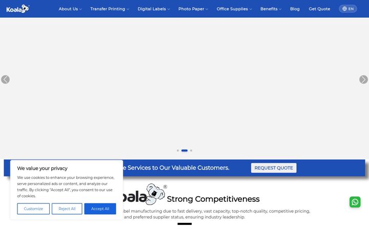 Screenshot of koalapaper.com