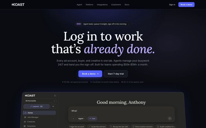 Screenshot of koast.ai