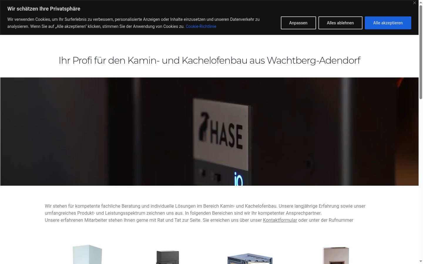 Screenshot des Einwilligungsbanners vor jeglicher Interaktion