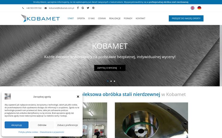 Screenshot of kobamet.pl