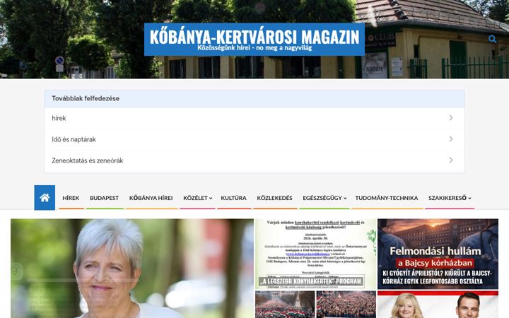 Screenshot of kobanya-kertvaros.hu