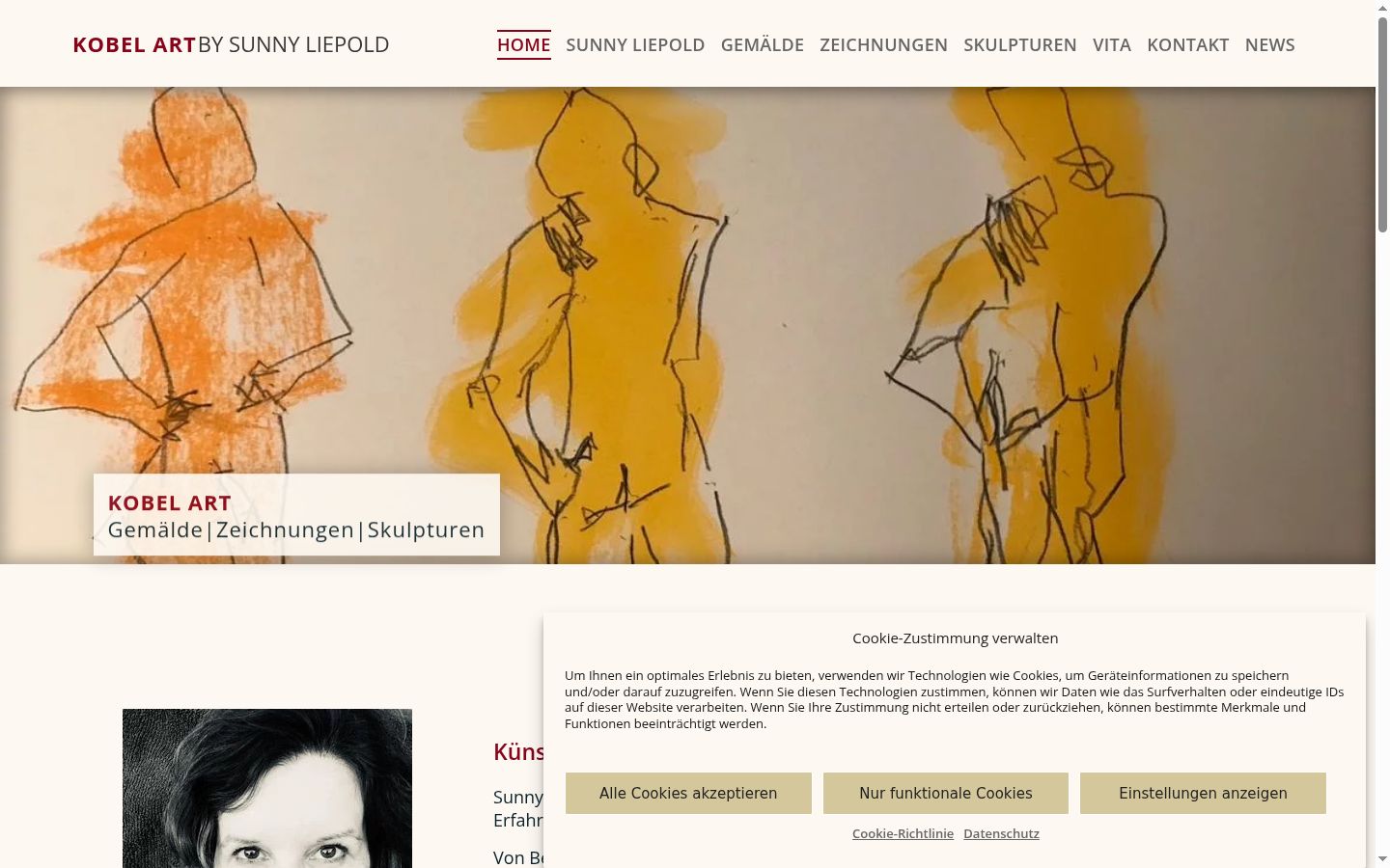 Captura de ecrã do banner de consentimento apresentado antes de qualquer interação