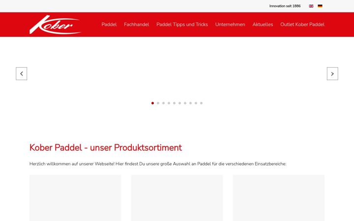 Screenshot of kober-paddel.de