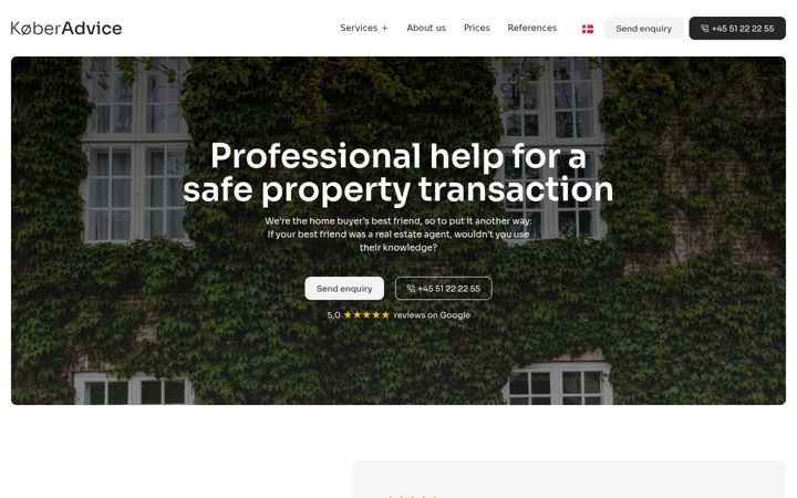 Screenshot of koberadvice.dk